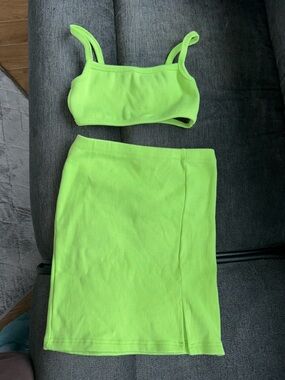 Fashion Nova Lime Green Two Piece